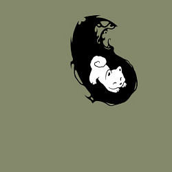 Свитшот хлопковый мужской Инь ян чёрный парный, цвет: авокадо — фото 2