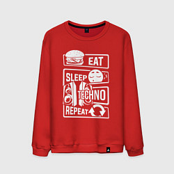 Мужской свитшот Еда сон техно