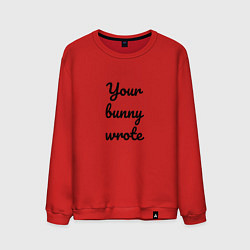 Свитшот хлопковый мужской Your bunny wrote 2024, цвет: красный