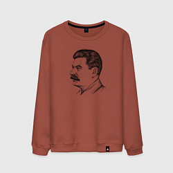 Свитшот хлопковый мужской Сталин в профиль, цвет: кирпичный
