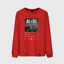 Свитшот хлопковый мужской Back in black - AC DC, цвет: красный