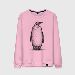 Свитшот хлопковый мужской Пингвин стоит, цвет: светло-розовый