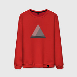 Свитшот хлопковый мужской Минималистичные треугольники, цвет: красный