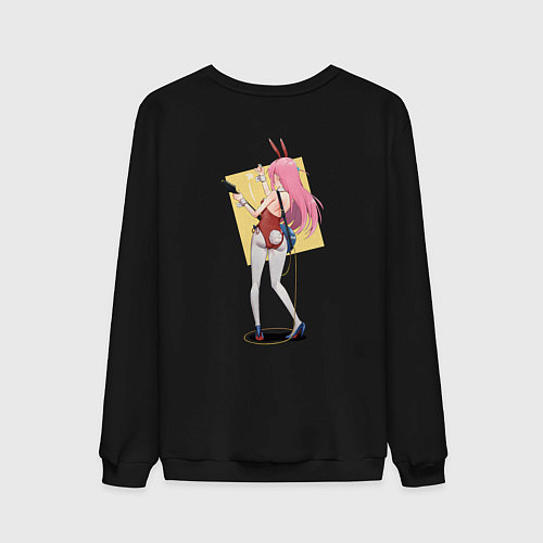 Мужской свитшот Зайка Хитори - двухсторонний принт / Черный – фото 2