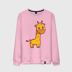 Свитшот хлопковый мужской Скромный жирафик, цвет: светло-розовый