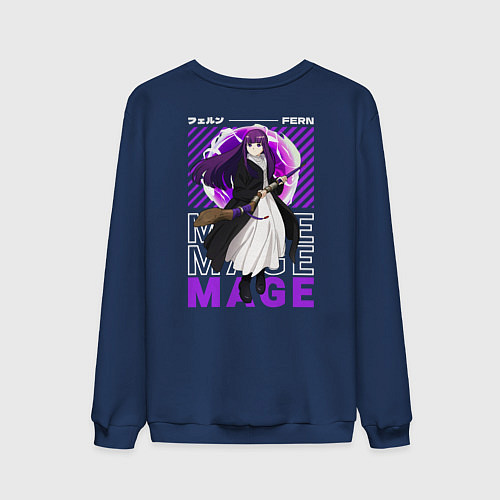 Мужской свитшот Mage Fern - Frieren / Тёмно-синий – фото 2