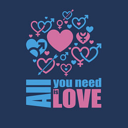 Свитшот хлопковый мужской All you net is love, цвет: тёмно-синий — фото 2