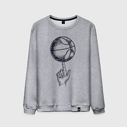 Свитшот хлопковый мужской Finger ball, цвет: меланж