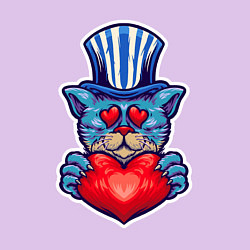 Свитшот хлопковый мужской Кот с сердцем, цвет: лаванда — фото 2