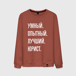 Свитшот хлопковый мужской Умный, опытный, лучший юрист, цвет: кирпичный