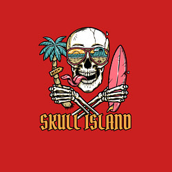 Свитшот хлопковый мужской Остров черепа-skull island, цвет: красный — фото 2