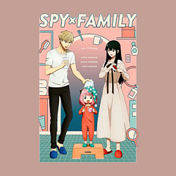 Свитшот хлопковый мужской Семья шпиона главные персонажи из аниме, цвет: пыльно-розовый — фото 2