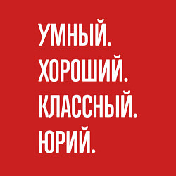 Свитшот хлопковый мужской Умный хороший классный Юрий, цвет: красный — фото 2