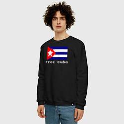 Свитшот хлопковый мужской Free Cuba, цвет: черный — фото 2