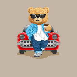 Свитшот хлопковый мужской Плюшевый медведь у автомобиля, цвет: миндальный — фото 2