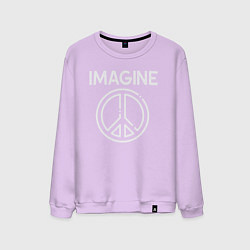 Свитшот хлопковый мужской Imagine peace, цвет: лаванда