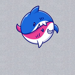 Свитшот хлопковый мужской Акулы инь ян, цвет: меланж — фото 2