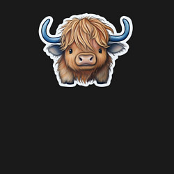 Свитшот хлопковый мужской Шотландский волосатый бык, цвет: черный — фото 2