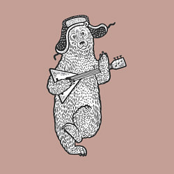 Свитшот хлопковый мужской Мишутка с балалайкой, цвет: пыльно-розовый — фото 2