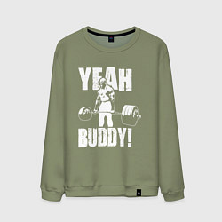 Свитшот хлопковый мужской Yeah buddy - Ронни Коулман, цвет: авокадо