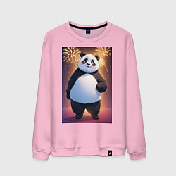 Мужской свитшот Панда в свитере под салютом - ai art
