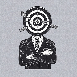 Свитшот хлопковый мужской Человек дартс, цвет: меланж — фото 2