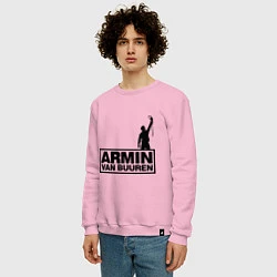 Свитшот хлопковый мужской Armin van buuren, цвет: светло-розовый — фото 2