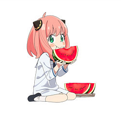 Свитшот хлопковый мужской Аня ест арбуз, аниме семья шпиона, цвет: белый — фото 2