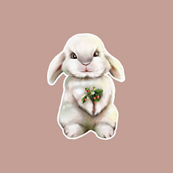 Свитшот хлопковый мужской Кролик с ягодками, цвет: пыльно-розовый — фото 2