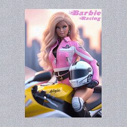 Свитшот хлопковый мужской Barbie racing - ai art, цвет: меланж — фото 2