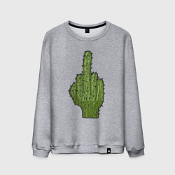 Свитшот хлопковый мужской Cactus fuck, цвет: меланж