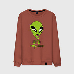 Мужской свитшот Зеленый пришелец НЛО с надписью UFO my ass