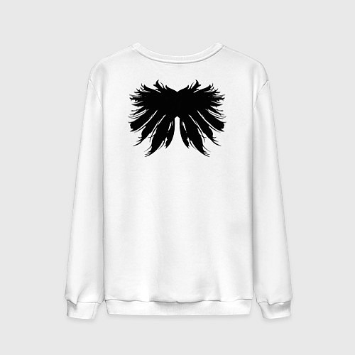 Мужской свитшот Крылья перья крест пушистые / Белый – фото 2