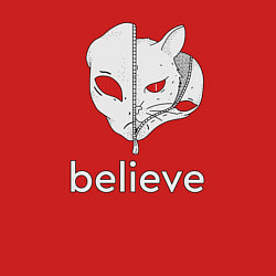 Свитшот хлопковый мужской Believe в котов инопланетян, цвет: красный — фото 2