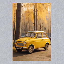 Свитшот хлопковый мужской Желтый ретро автомобиль, цвет: меланж — фото 2