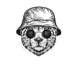 Свитшот хлопковый мужской Гепард в панаме, цвет: белый — фото 2