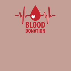 Свитшот хлопковый мужской Донорство крови, цвет: пыльно-розовый — фото 2