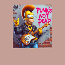 Свитшот хлопковый мужской Homer Simpson - punks not dead, цвет: пыльно-розовый — фото 2