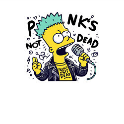 Свитшот хлопковый мужской Bart Simpson - punks not dead, цвет: белый — фото 2