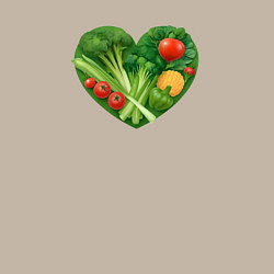 Свитшот хлопковый мужской Сердце из овощей, цвет: миндальный — фото 2