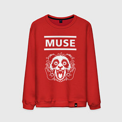 Свитшот хлопковый мужской Muse rock panda, цвет: красный