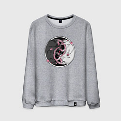 Свитшот хлопковый мужской Две крысы - инь ян, цвет: меланж