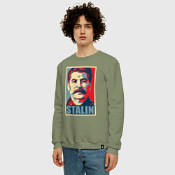 Свитшот хлопковый мужской Face Stalin, цвет: авокадо — фото 2