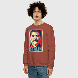 Свитшот хлопковый мужской Face Stalin, цвет: кирпичный — фото 2