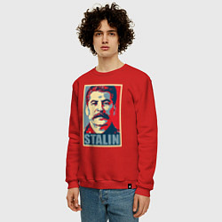 Свитшот хлопковый мужской Face Stalin, цвет: красный — фото 2