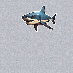 Свитшот хлопковый мужской Злая большая белая акула, цвет: меланж — фото 2