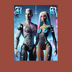 Свитшот хлопковый мужской Barbie and Ken - cyber fantasy, цвет: кирпичный — фото 2