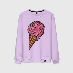 Свитшот хлопковый мужской Brain ice cream, цвет: лаванда
