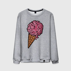 Свитшот хлопковый мужской Brain ice cream, цвет: меланж