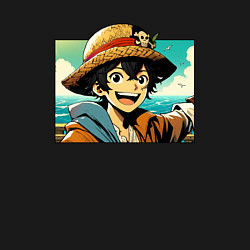 Свитшот хлопковый мужской Ван Пис - нейросеть, цвет: черный — фото 2